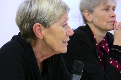 li: Drehbuchcoach Christa Maerker, Anja Henningsmeyer (Geschäftsführerin hFMA)
